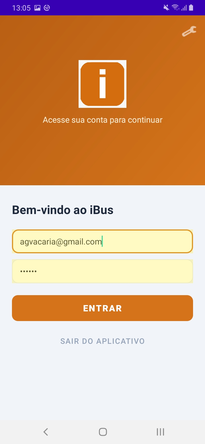 Tela de login iBus